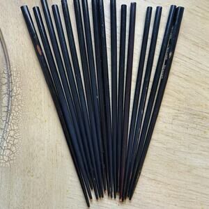 8* Chopsticks Black Wooden Old Design Set Of 8( 16 Total) VTG Hair Pins Buns